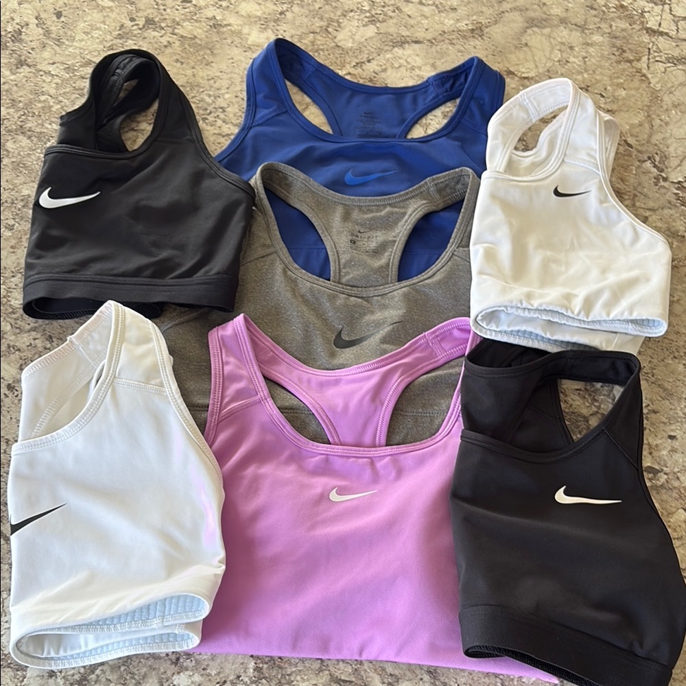 Nike Sports Bra Collection - Black, White, Purple , Blue & Gray